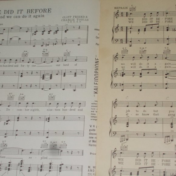 Vintage collectable "We Did It Before and We Can Do It Again" sheet music, 5 pp - Picture 3 of 3